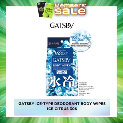GATSBY - Body Wipes Ice Cold Citrus (To Removes Sweat & Prevent Odour) 30s