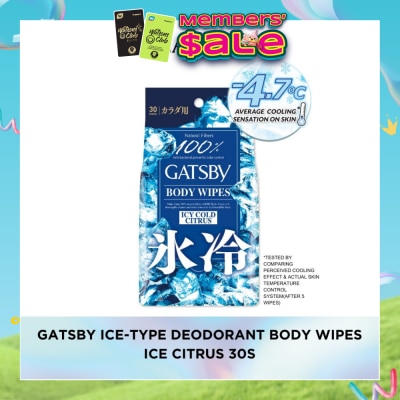 GATSBY - Body Wipes Ice Cold Citrus (To Removes Sweat & Prevent Odour) 30s