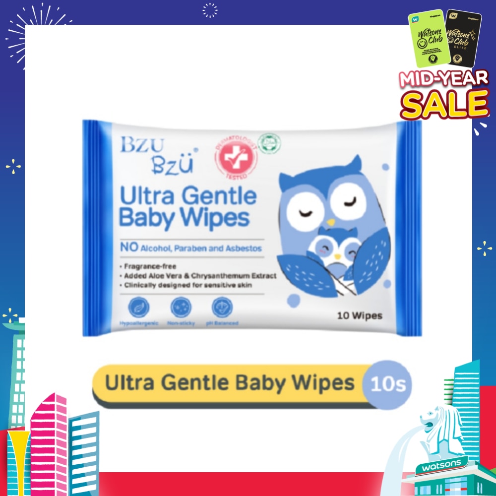 Ultra Gentle Baby Wipes (Designed For Sensitive Skin) 10s