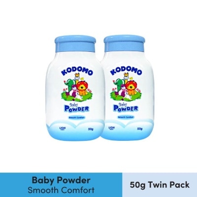 KODOMO Baby Powder Twinpack Smooth Comfort (Keep Babies Smelling Fresh And Fragrant All Day Long) 50g X 2s