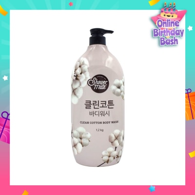 SHOWERMATE Clean Cotton Body Wash (Long Lasting Scent, Clean And Moist Skin With Rich And Creamy Foam) 1.2Kg