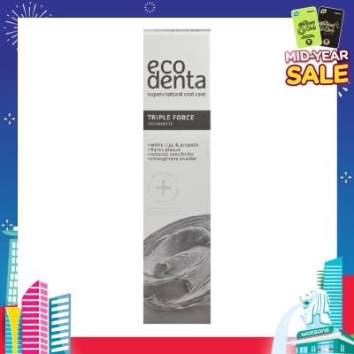 ECODENTA Triple Force Toothpaste With White Clay And Propolis 100ml