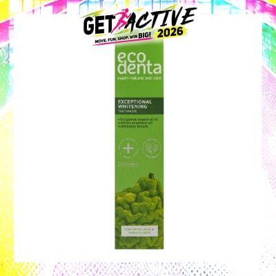 ECODENTA - Exceptional Whitening Toothpaste With Bergamot And Lemon Essential Oils (For All Users Of Coffee, Tea, Colored Drinks Or Tobacco) 100ml image