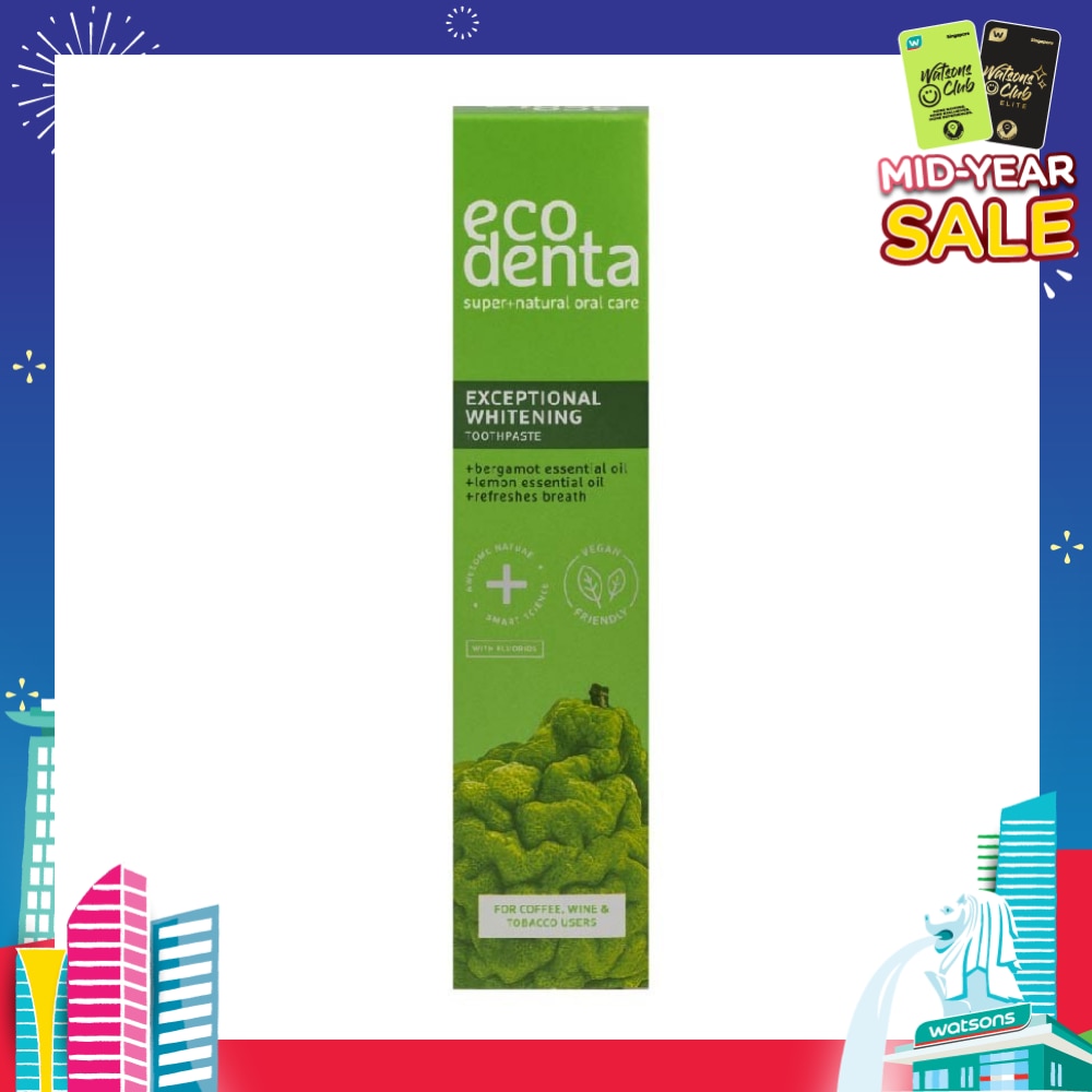 Exceptional Whitening Toothpaste With Bergamot And Lemon Essential Oils (For All Users Of Coffee, Tea, Colored Drinks Or Tobacco) 100ml