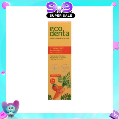 ECODENTA - Wild Strawberry Kids Natural Toothpaste (Safe To Swallow, SuitabLe For Kids Age 3 And Above) 75ml (Expiry: Feb`2027) image