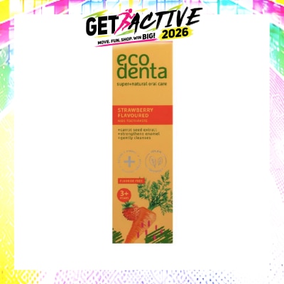ECODENTA - Wild Strawberry Kids Natural Toothpaste (Safe To Swallow, SuitabLe For Kids Age 3 And Above) 75ml (Expiry: Feb`2027) image