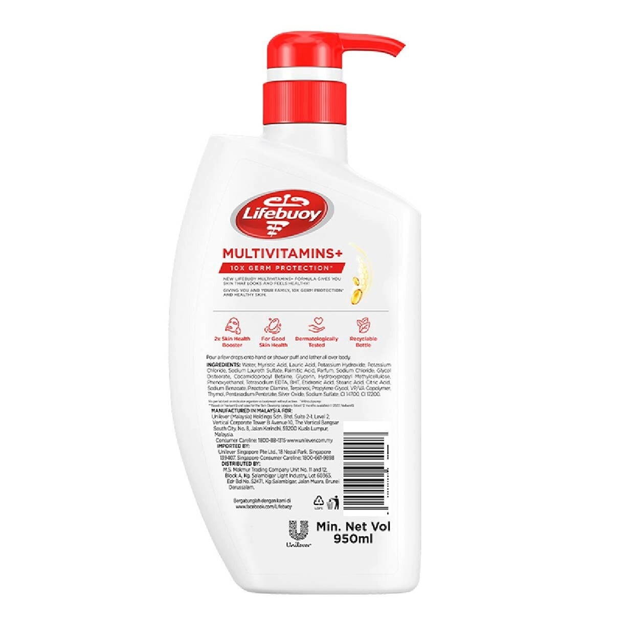 Lifebuoy Total 10 Antibacterial Body Wash 950ml