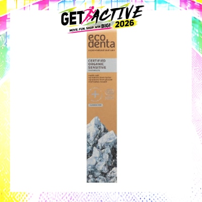 ECODENTA - Certified Cosmos Organic Sensitivity Relief Toothpaste With Salt (Potassium Citrate. Aloe Vera Juice) 75ml image