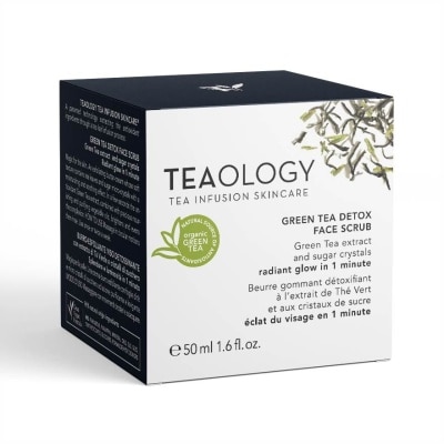 TEAOLOGY Green Tea Detox Face Scrub (Exfoliates With Ultra Fine Sugar Crystals And Its Silky Buttercream Texture Leaves The Skin Feeling Nourished) 50ml