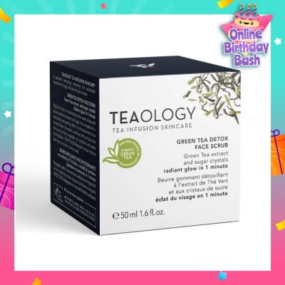 TEAOLOGY Green Tea Detox Face Scrub 50ml (Expiry: Dec`2025)