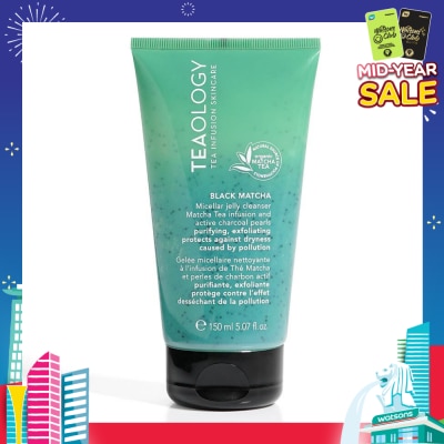 TEAOLOGY Black Matcha Micellar Jelly Cleanser (Soap Free Facial Cleanser, Remove Makeup And Impurities Without Drying The Skin) 150ml