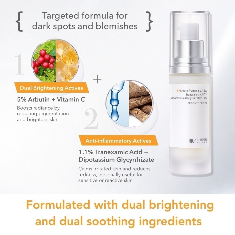 Brightening Medicated Serum with 5% Arbutin + Vitamin C 30ml
