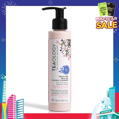 TEAOLOGY Peach Tea Milk To Oil Double Cleanser (Ideal For All Skin Types, Removes Makeup And Impurities While Being Very Soft On The Skin) 150ml