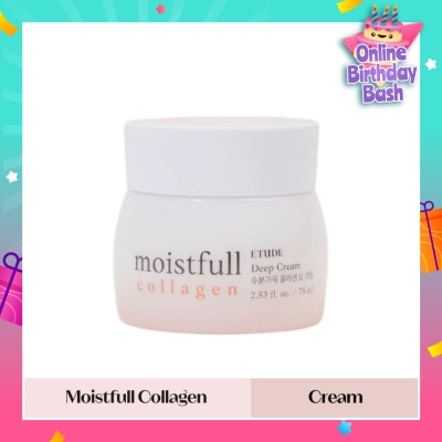 ETUDE Moistfull Collagen Cream (2 In 1 Super Collagen Water Delivers Hydration To Make Your Skin Bouncy And Dewy) 75ml