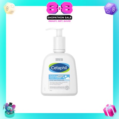 CETAPHIL - Hydrating Foaming Cream Cleanser (For Normal To Dry, Sensitive Skin With Prebiotic Aloe) 236ml