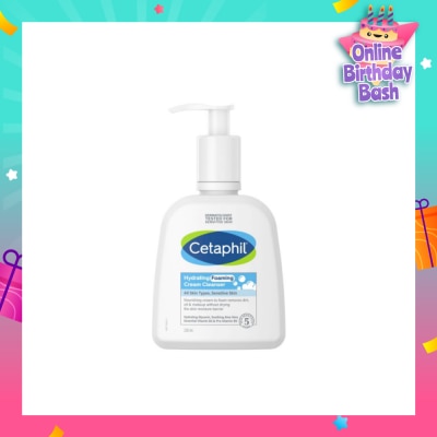 CETAPHIL Hydrating Foaming Cream Cleanser (For Normal To Dry, Sensitive Skin With Prebiotic Aloe) 236ml