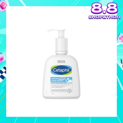 CETAPHIL Hydrating Foaming Cream Cleanser (For Normal To Dry, Sensitive Skin With Prebiotic Aloe) 236ml