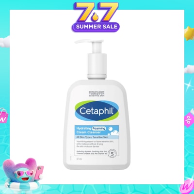 CETAPHIL - Hydrating Foaming Cream Cleanser (For Normal To Dry, Sensitive Skin With Prebiotic Aloe) 473ml