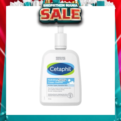 CETAPHIL - Hydrating Foaming Cream Cleanser (For Normal To Dry, Sensitive Skin With Prebiotic Aloe) 473ml