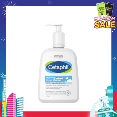 CETAPHIL Hydrating Foaming Cream Cleanser (For Normal To Dry, Sensitive Skin With Prebiotic Aloe) 473ml