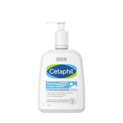 CETAPHIL Hydrating Foaming Cream Cleanser (For Normal To Dry, Sensitive Skin With Prebiotic Aloe) 473ml