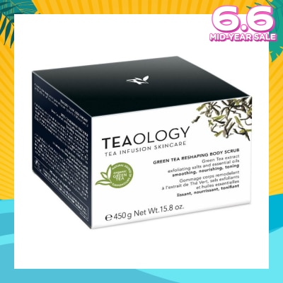 TEAOLOGY Green Tea Reshaping Body Scrub (Instantly Smoothes And Nourishes The Skin, For Toning, Energizing And Rejuvenating Effects) 450g