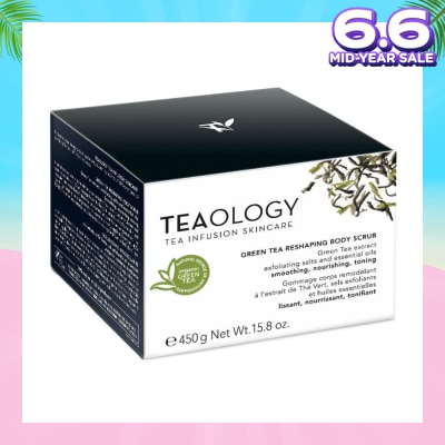 TEAOLOGY Green Tea Reshaping Body Scrub (Instantly Smoothes And Nourishes The Skin, For Toning, Energizing And Rejuvenating Effects) 450g