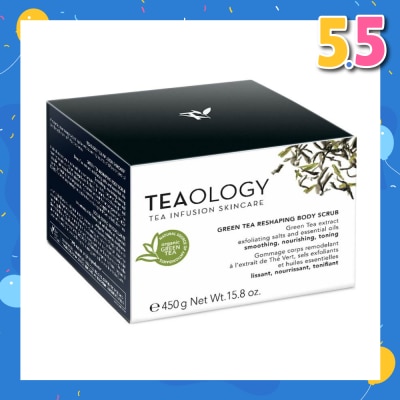 TEAOLOGY Green Tea Reshaping Body Scrub (Instantly Smoothes And Nourishes The Skin, For Toning, Energizing And Rejuvenating Effects) 450g