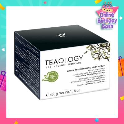 TEAOLOGY Green Tea Reshaping Body Scrub (Instantly Smoothes And Nourishes The Skin, For Toning, Energizing And Rejuvenating Effects) 450g