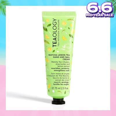 TEAOLOGY Matcha Tea Hand And Nail Cream (Nourishes, Protects And Strengthens Nails) 75ml