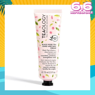 TEAOLOGY Black Rose Tea Hand And Nail Cream (Nourishes, Protects And Strengthens Nails) 75ml