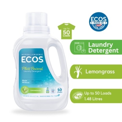 ECOS Hypoallergenic Plant Powered Laundry Detergent (Lemongrass) 1.48L