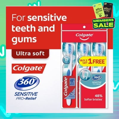 COLGATE 360 Sensitive Pro Relief Toothbrush Buy 2 Free 1 Value Pack