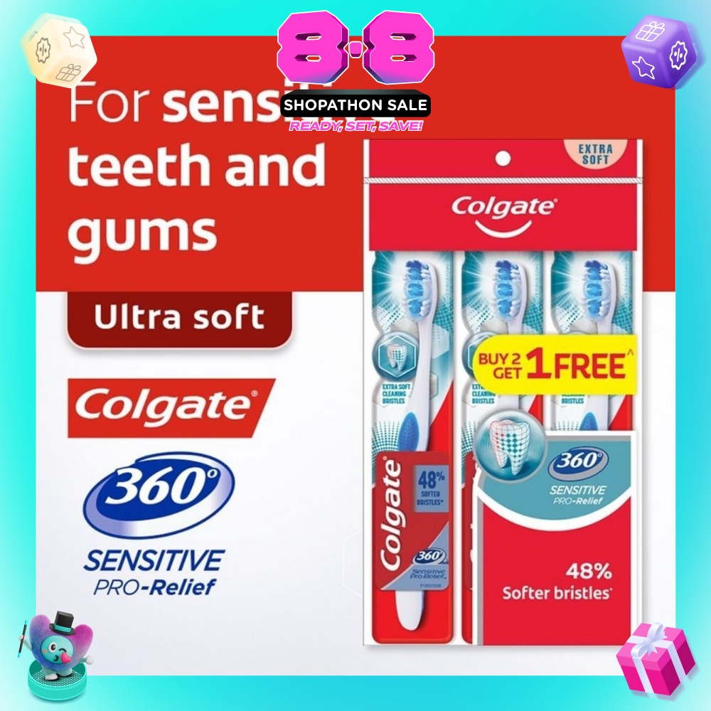 360 Sensitive Pro Relief Toothbrush Buy 2 Free 1 Value Pack