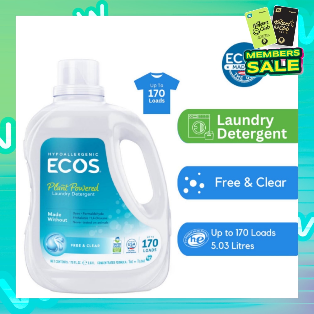 Hypoallergenic Plant Powered Laundry Detergent (Free & Clear) 5.03L