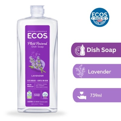 ECOS Hypoallergenic Plant Powered Dish Soap Lavender (Cuts Grease & Gentle On Skin) 739ml