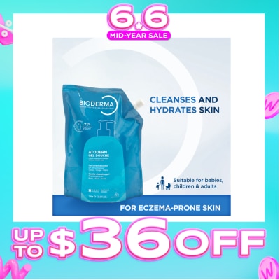 BIODERMA - Atoderm Gel Douche Eco Refill Pack (Ultra Gentle Soap Free Cleansing Shower Gel That Hydrates And Purifies Dry, Sensitive Skin) 1000ml