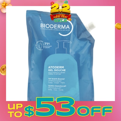BIODERMA Atoderm Gel Douche Eco Refill Pack (Ultra Gentle Soap Free Cleansing Shower Gel That Hydrates And Purifies Dry, Sensitive Skin) 1000ml