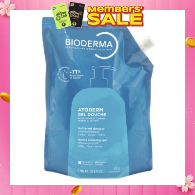 BIODERMA Atoderm Gel Douche Eco Refill Pack (Ultra Gentle Soap Free Cleansing Shower Gel That Hydrates And Purifies Dry, Sensitive Skin) 1000ml