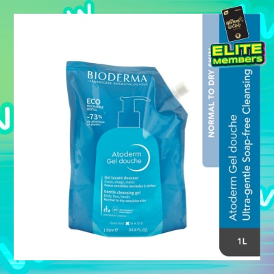 BIODERMA Atoderm Gel Douche Eco Refill Pack (Ultra Gentle Soap Free Cleansing Shower Gel That Hydrates And Purifies Dry, Sensitive Skin) 1000ml