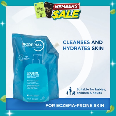 BIODERMA Atoderm Gel Douche Eco Refill Pack (Ultra Gentle Soap Free Cleansing Shower Gel That Hydrates And Purifies Dry, Sensitive Skin) 1000ml image