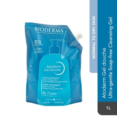 BIODERMA Atoderm Gel Douche Eco Refill Pack (Ultra Gentle Soap Free Cleansing Shower Gel That Hydrates And Purifies Dry, Sensitive Skin) 1000ml