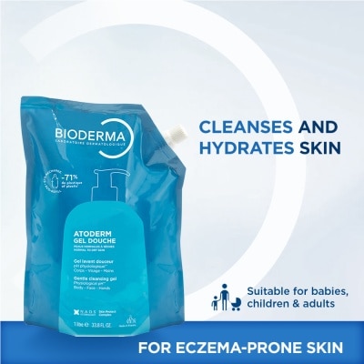 BIODERMA Atoderm Gel Douche Eco Refill Pack (Ultra Gentle Soap Free Cleansing Shower Gel That Hydrates And Purifies Dry, Sensitive Skin) 1000ml