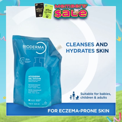 BIODERMA - Atoderm Gel Douche Eco Refill Pack (Ultra Gentle Soap Free Cleansing Shower Gel That Hydrates And Purifies Dry, Sensitive Skin) 1000ml