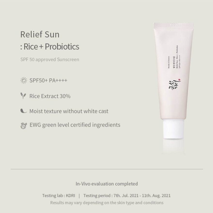 Relief Sun (Rice+Probiotics Spf50+ Pa++++ Moisturizing Cream With Uv Protection) 50ml