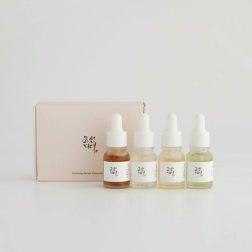 [XMAS GIFT] Hanbang Serum Discovery 10ml Packset consists Calming Serum 1s + Glow Serum 1s + Glow Deep Serum 1s + Revive Serum 1s