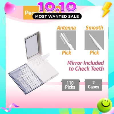 PEARLIE WHITE® Oral Pick (Effectively Remove Food & Plaque Stuck in between Teeth) 22s in Slim Case with Mirror + 88s in Refill Case image
