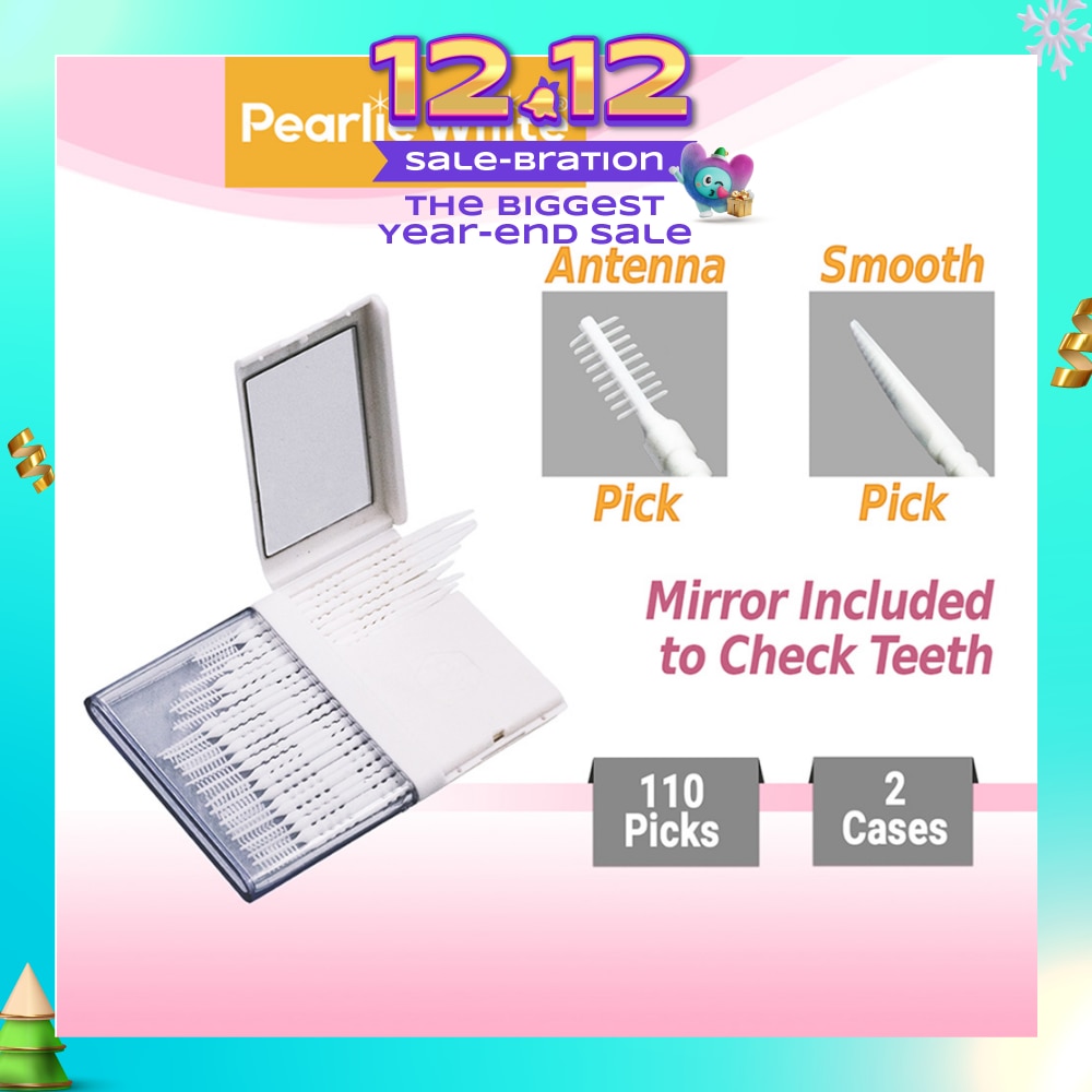Oral Pick (Effectively Remove Food & Plaque Stuck in between Teeth) 22s in Slim Case with Mirror + 88s in Refill Case