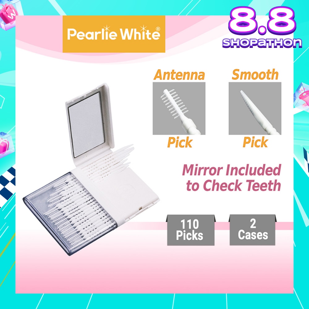 Oral Pick (Effectively Remove Food & Plaque Stuck in between Teeth) 22s in Slim Case with Mirror + 88s in Refill Case