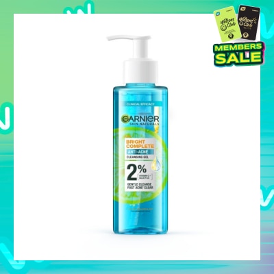 GARNIER Bright Complete Anti-Acne Gel Wash (with Vitamin C and Salicylic Acid for Acne Clearing) 120ml